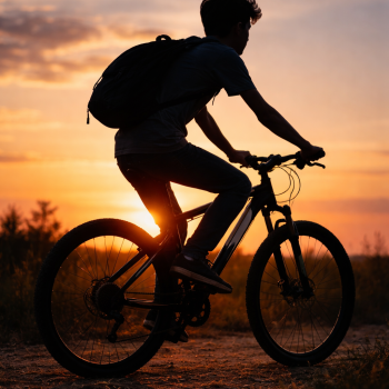 Jeune homme en vélo