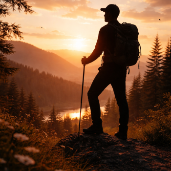 Silouette homme en nature
