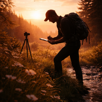 Silouette homme travail en nature